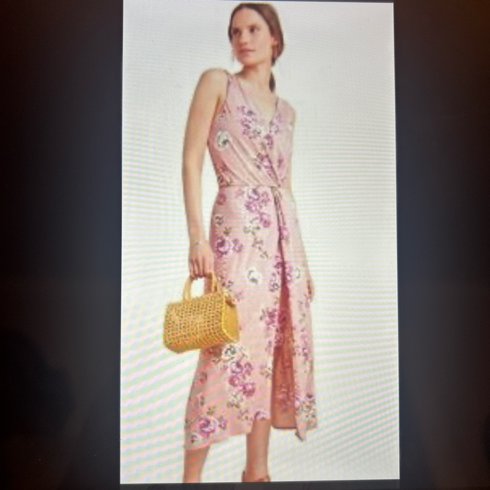 Anthropologie Pinkish/ Mauve Floral Maxi Dress